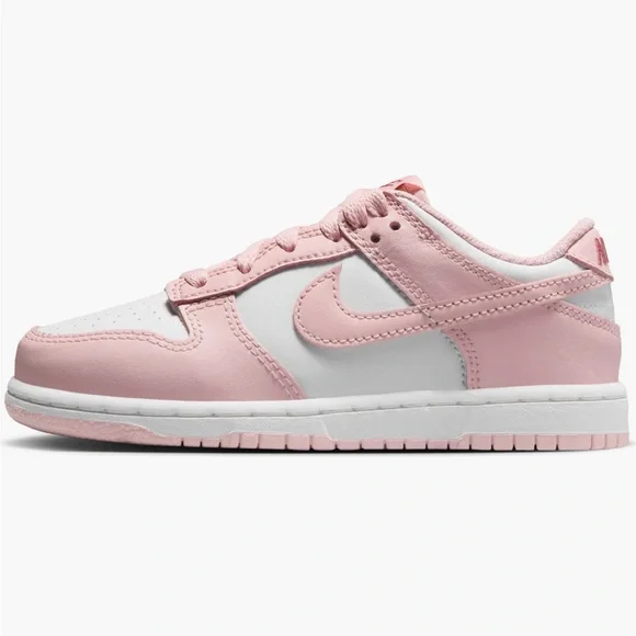 Nike Kids Dunk Low Sneakers in Pink and White - Picture 2 of 4